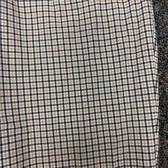 Banana Republic Women’s Size 4 Plaid Pleated Cuff Pant Navy Khaki - Picture 2 of 8